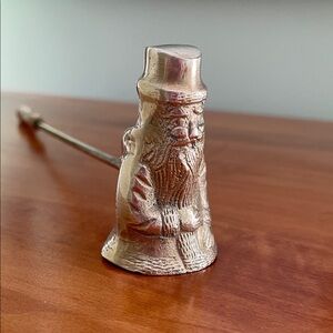 Vintage Brass Santa Claus Candle Snuffer